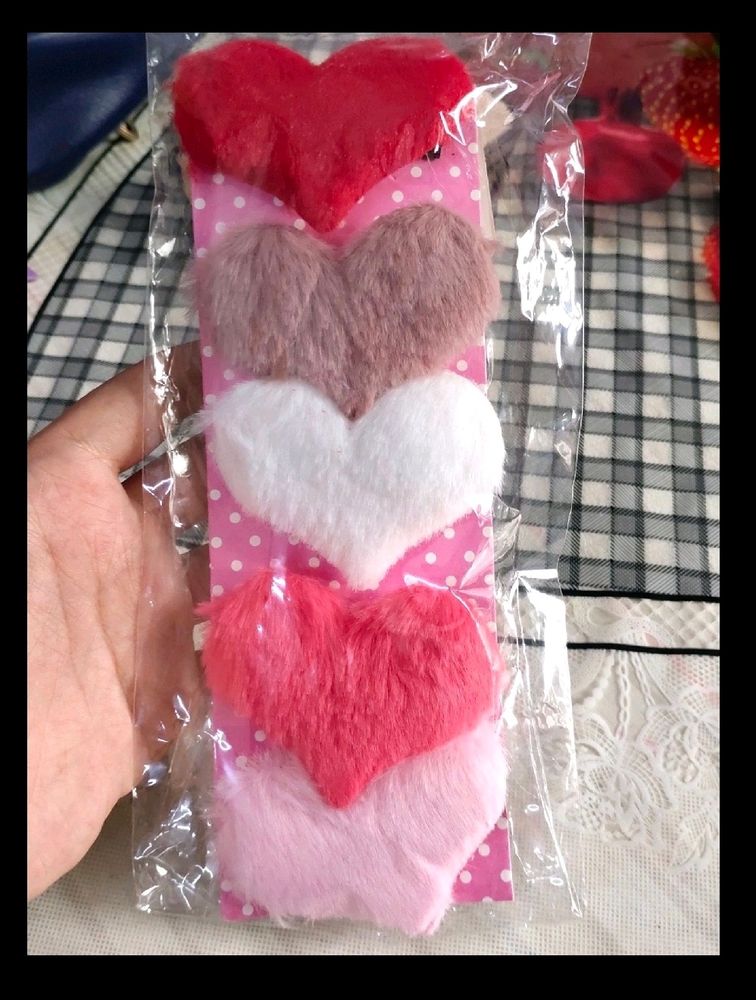 heart fur clips