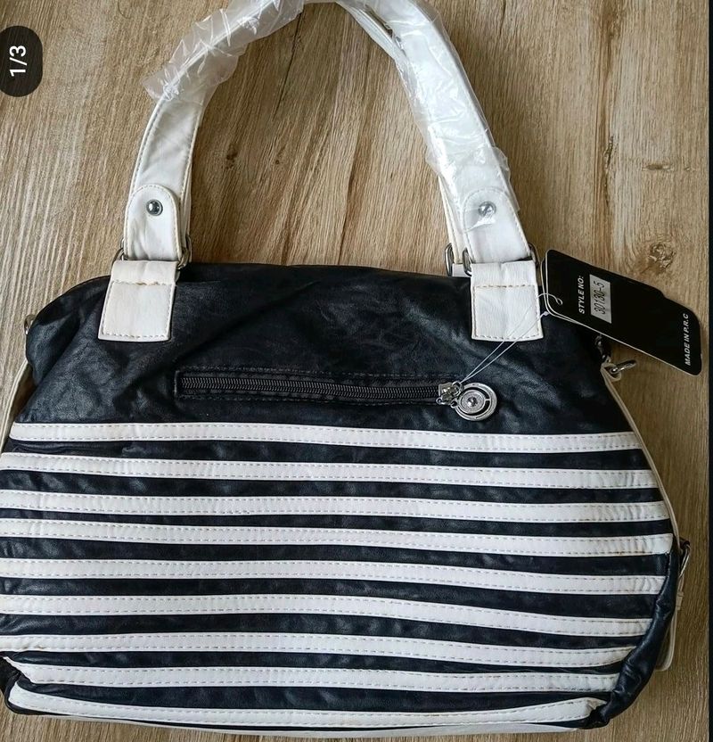 New Monochrome Black And White Handbag