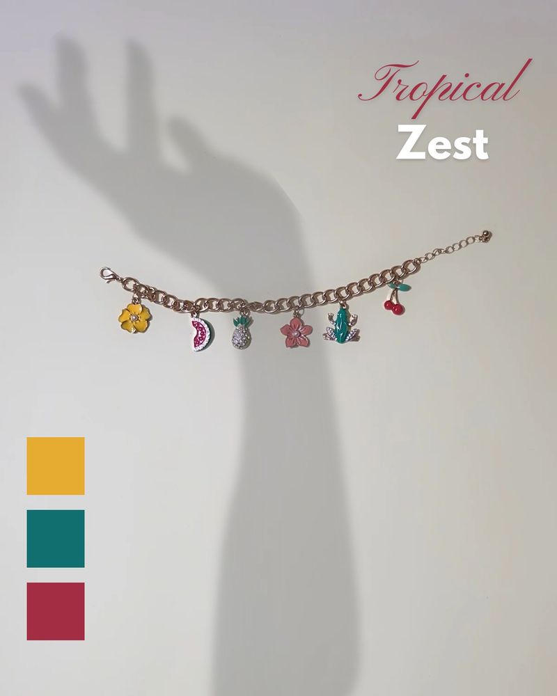 Tropical Zest: Imported Charm Bracelet