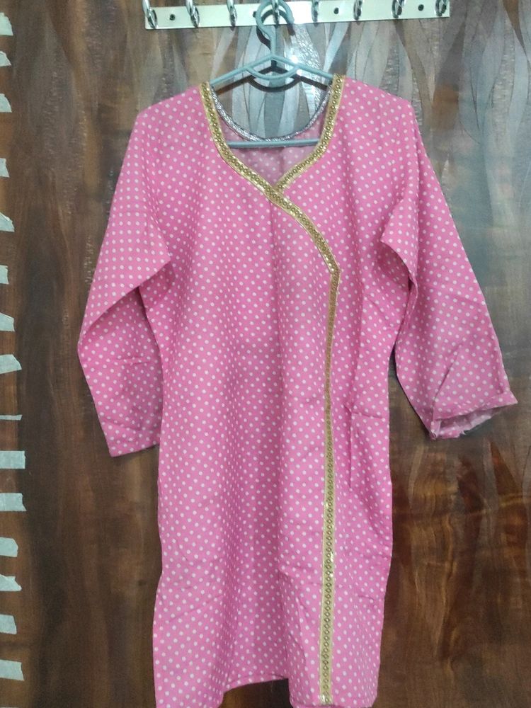 PINK DOTTED KURTI