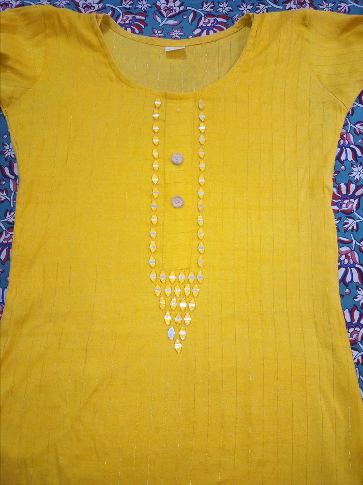 Yellow Kurti For Girls