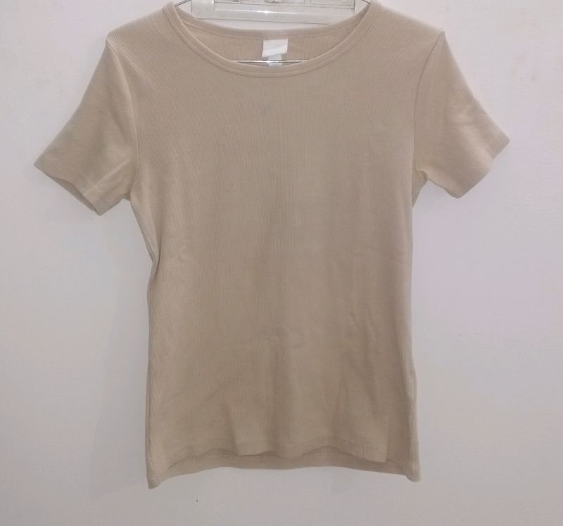 Fitted T- Shirt From H&M Basics