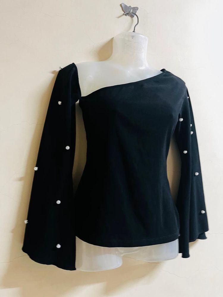 Korean Designer Black Top