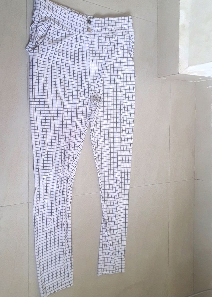 Black And White Checked Pants