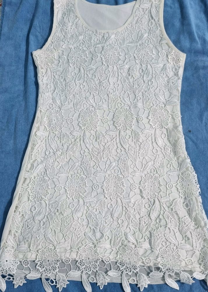 Lacy White Mini Dress