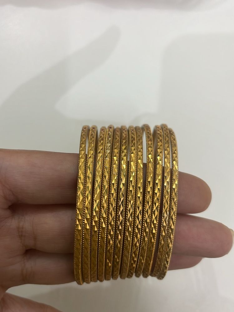 Golden Bangles Set Of 12