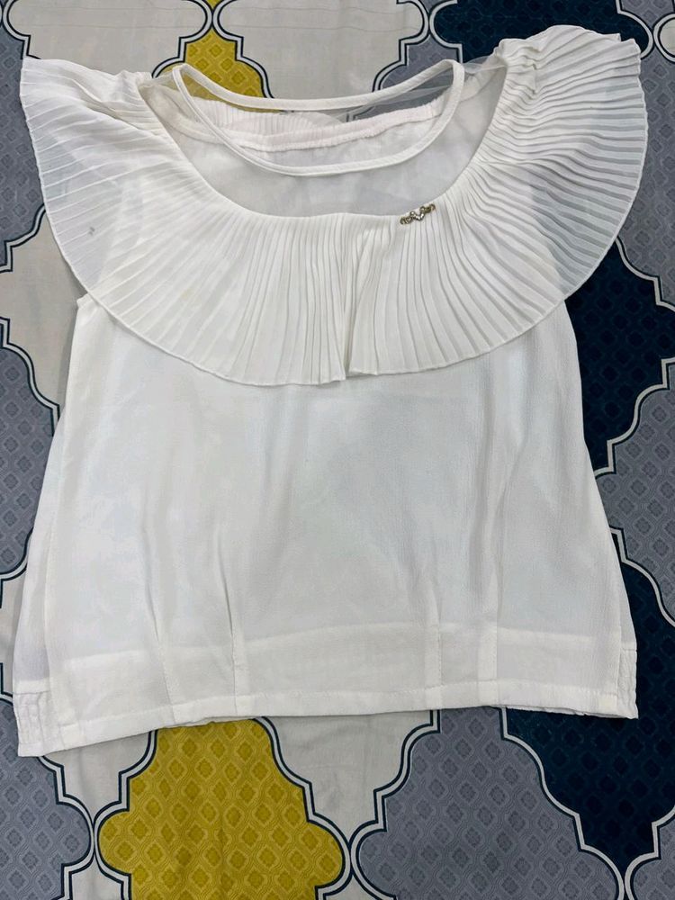 White Frill Top