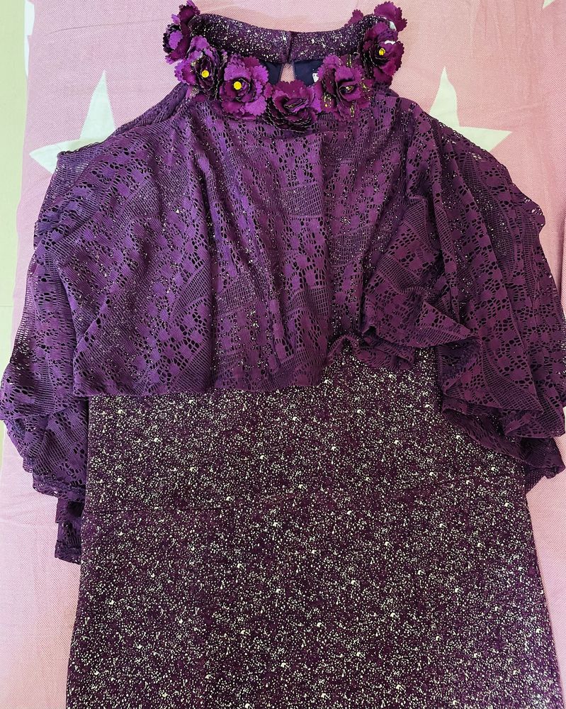 Purple Party Wear Gown For Girls