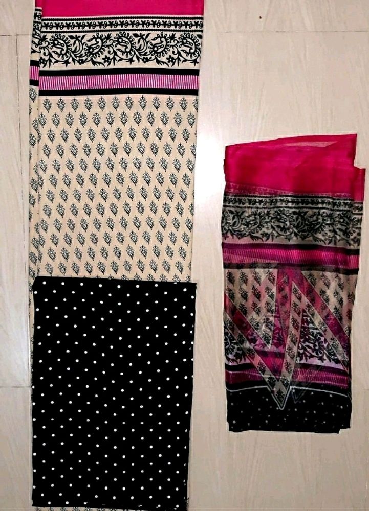 Unstitched Dress Material Of Top, Bottom & Dupatta