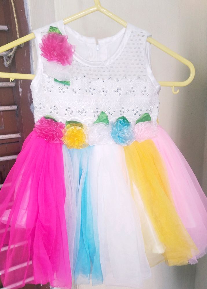 Baby Girl Rainbow Theme Frock