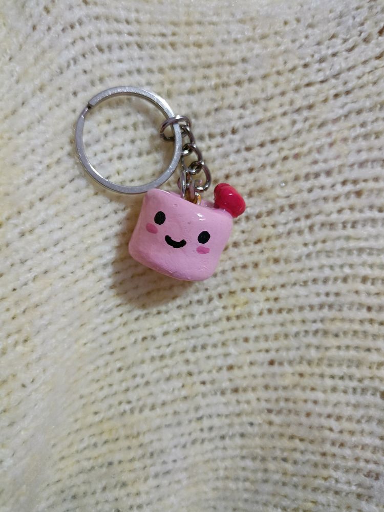 Cute Marshmallow Keychain