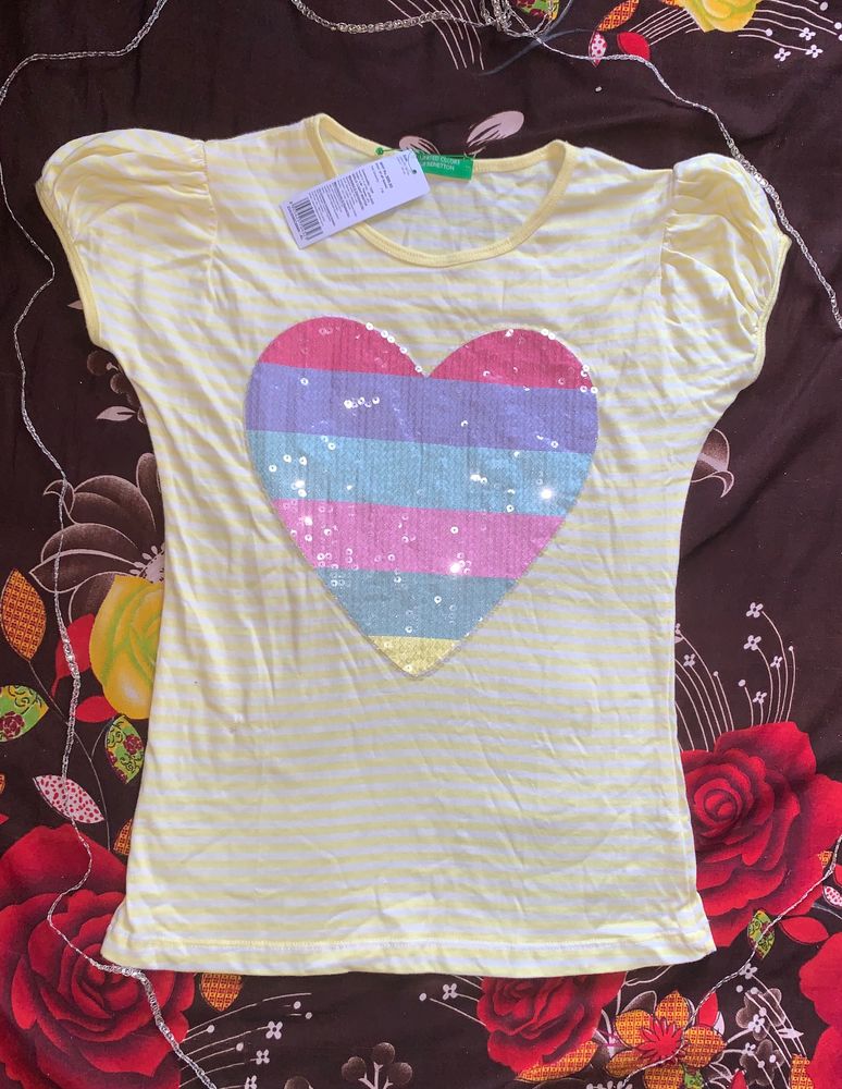 Cute Sequence Heart Top