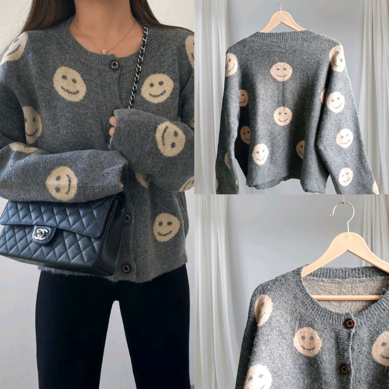 Smiley Knit Cardigan