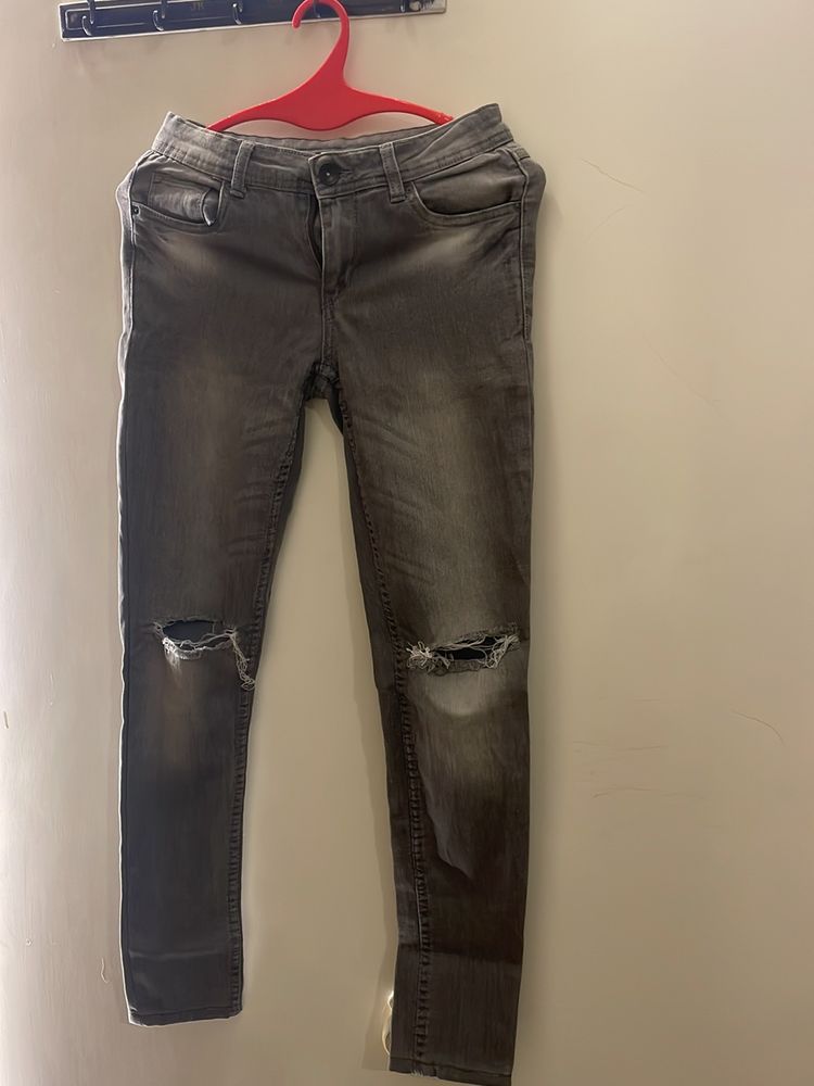 NUON By Westside Grey Ripped Denims