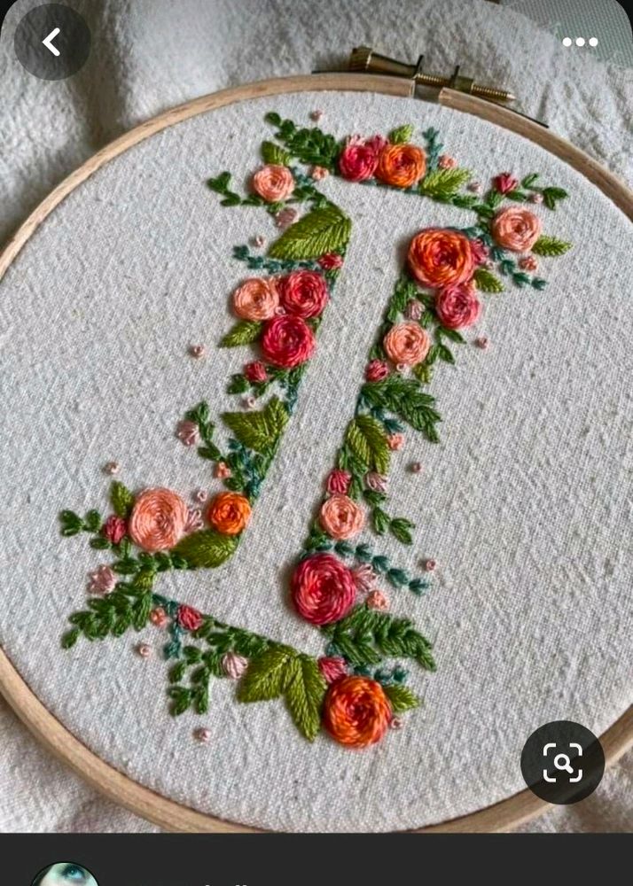 Design "I" Embroidery From Pinterest For Example