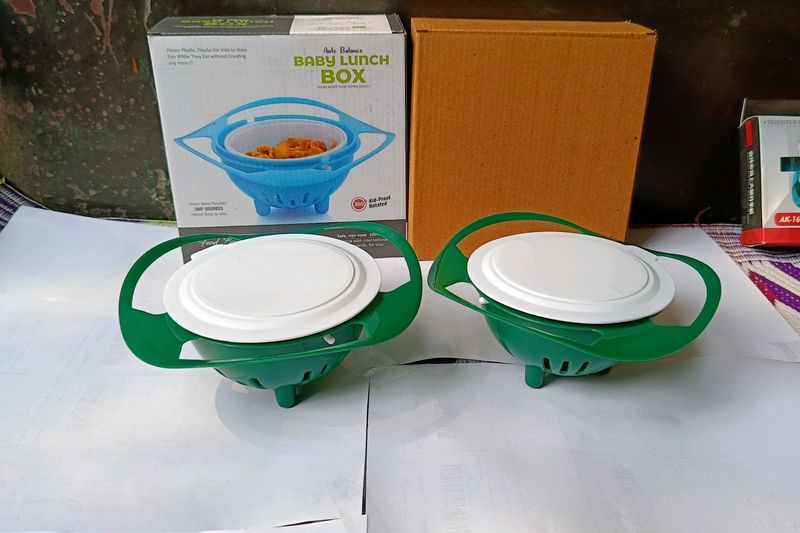 2 Pis Baby Lunch Box 360 Degree