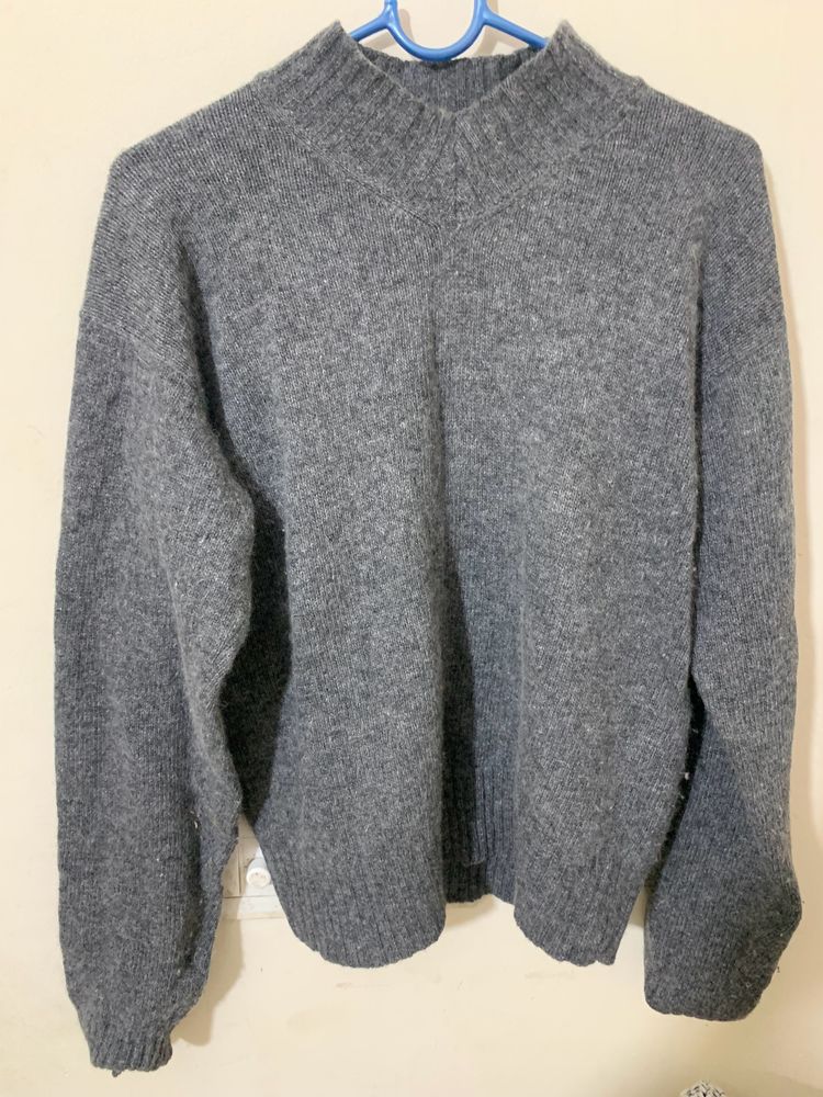 Grey High Neck Sweater