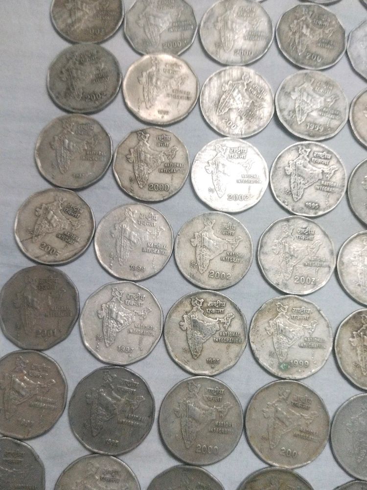 Rare Old 2rupee Coin 100 Pcs