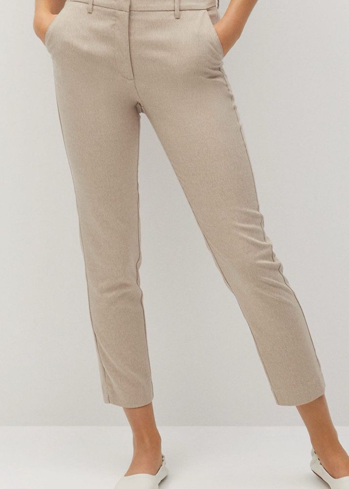 Mango Beige Formal Trousers