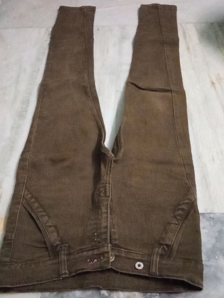 Skinny Fit Brown Jeans