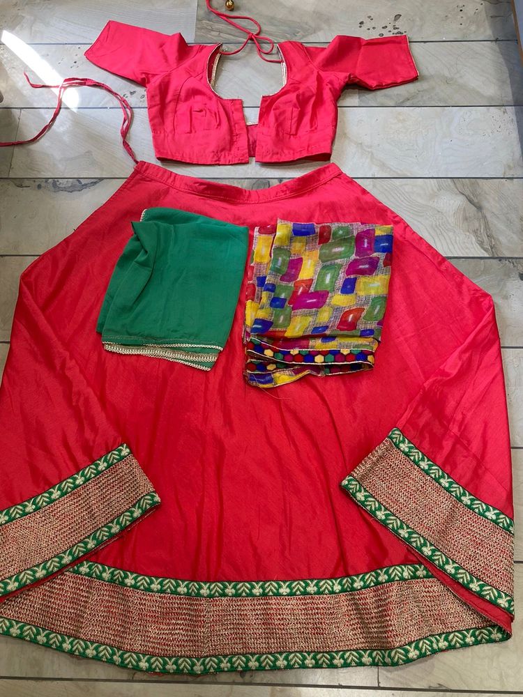 Peach Chaniya Choli Full Set