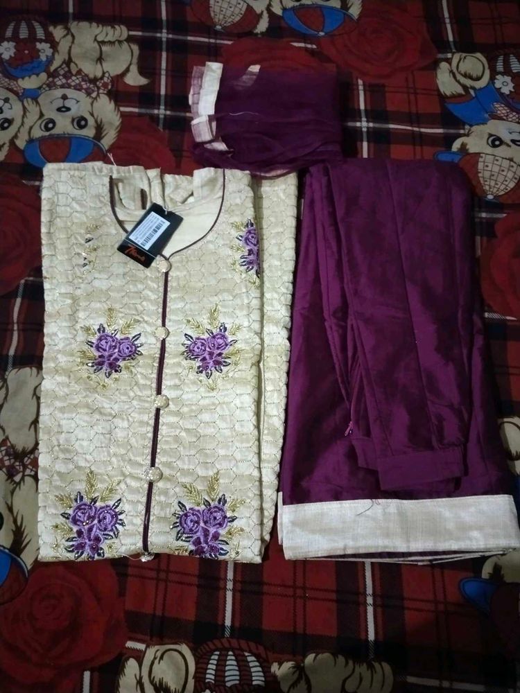 3 Piece Set  Party Wear Heavy Work Kurti Se