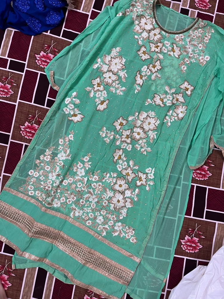 Worked Unstitched Kurti Material