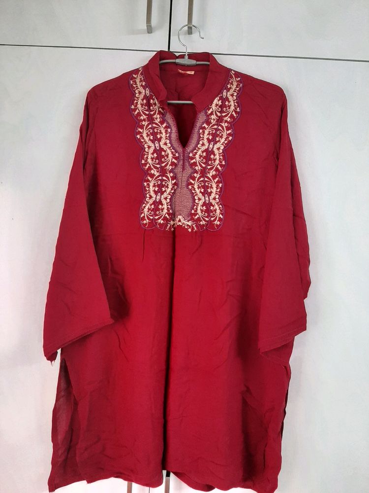 Red Colour Short Kurta For Women