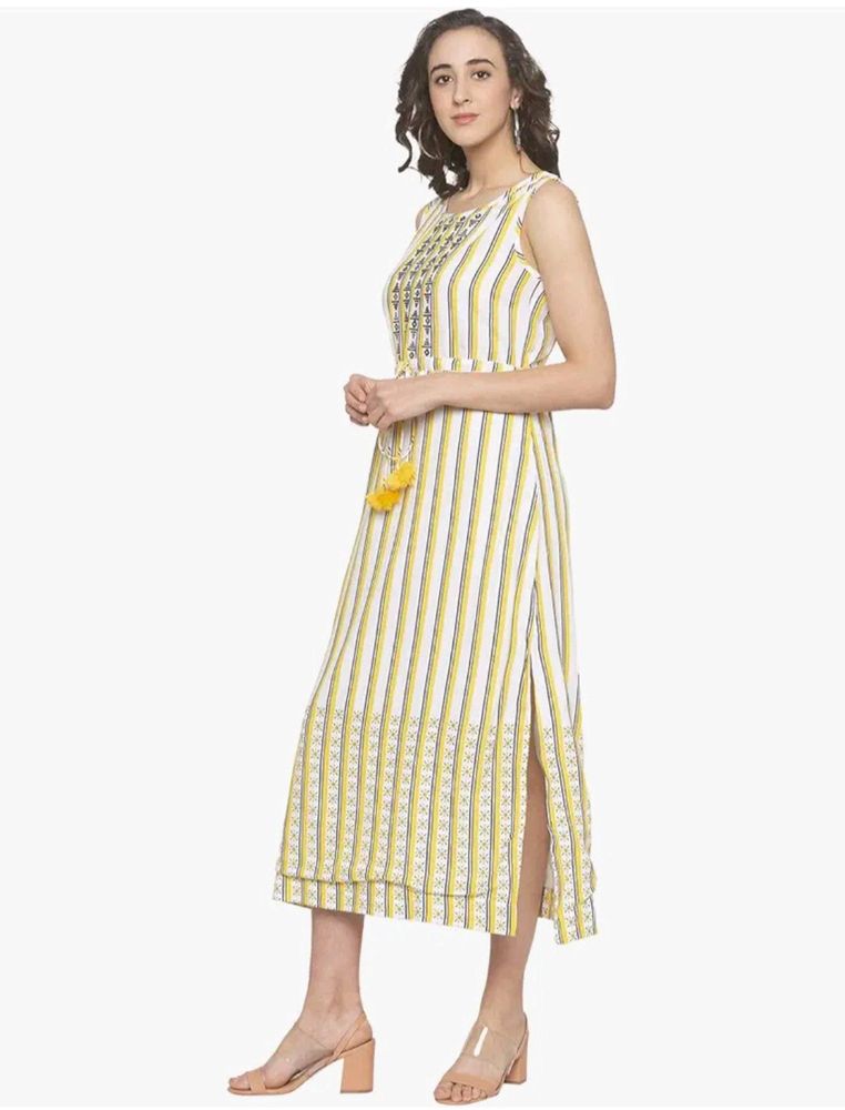 Mustard Color Midi Dress