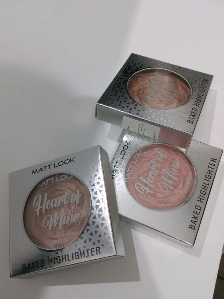 Matt Look Heart Of Mine Baked Highlighter × 3