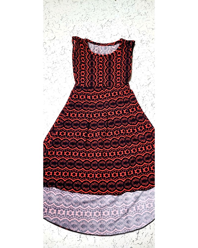 Women Dress With Up And Down Pattern