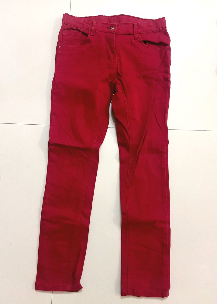 Max Girls Red/Maroon Jeans