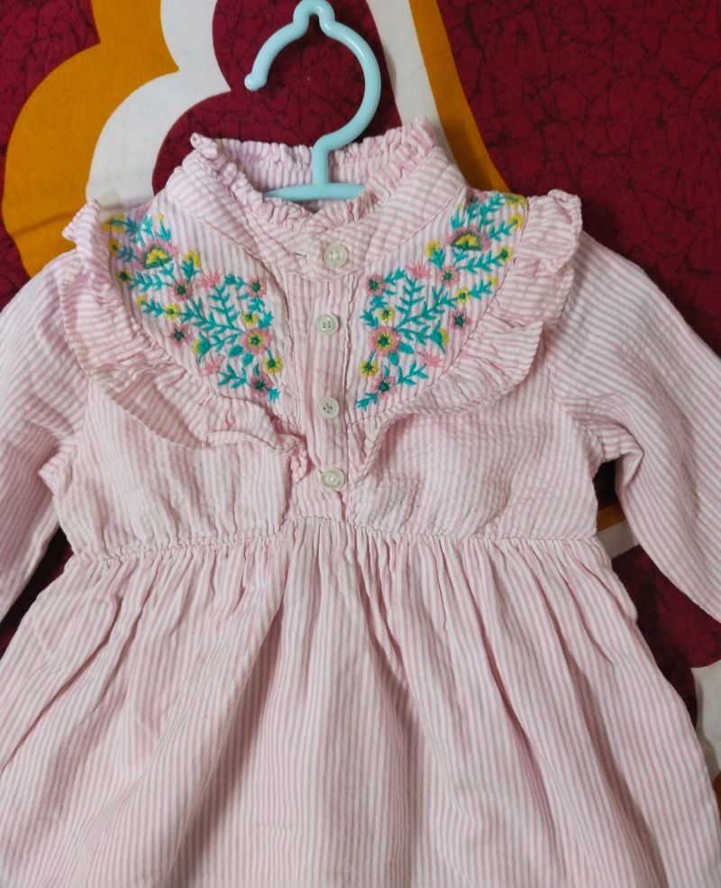 100% Cotton Babyhug Pink Frock