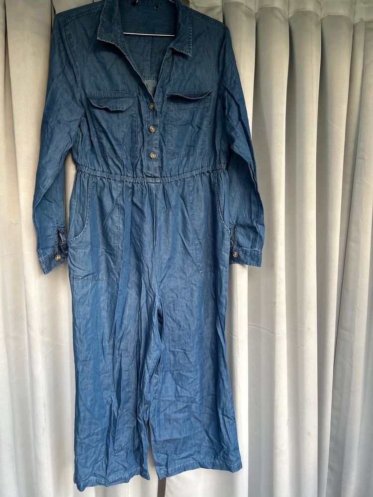 Denim Jumpsuit With Pockets