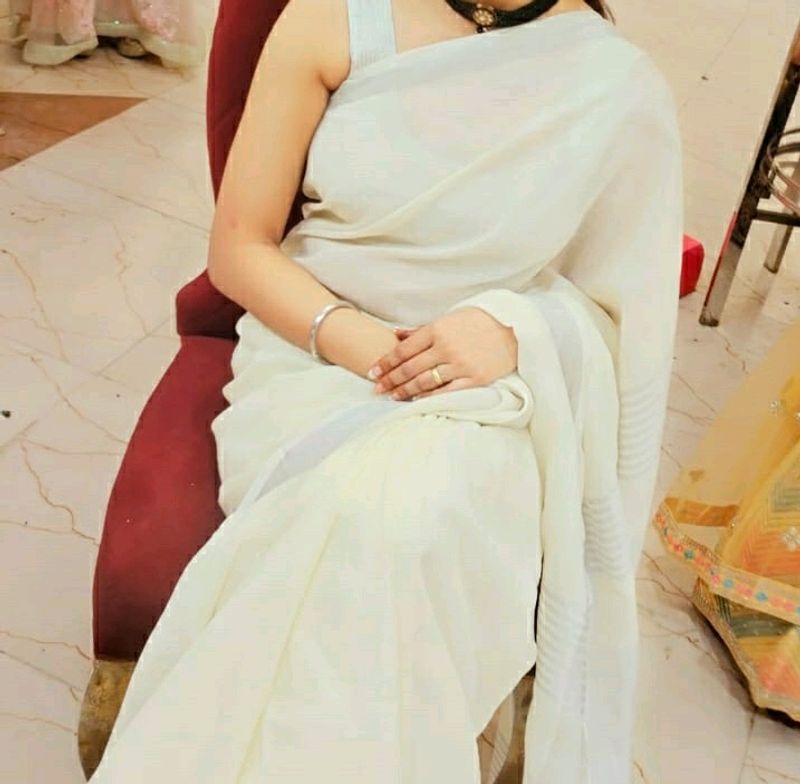 Off White Saree