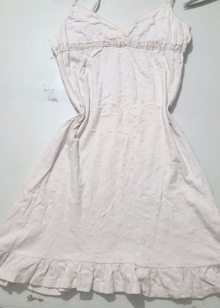 MINI WHITE SLEEVLESS COTTON DRESS