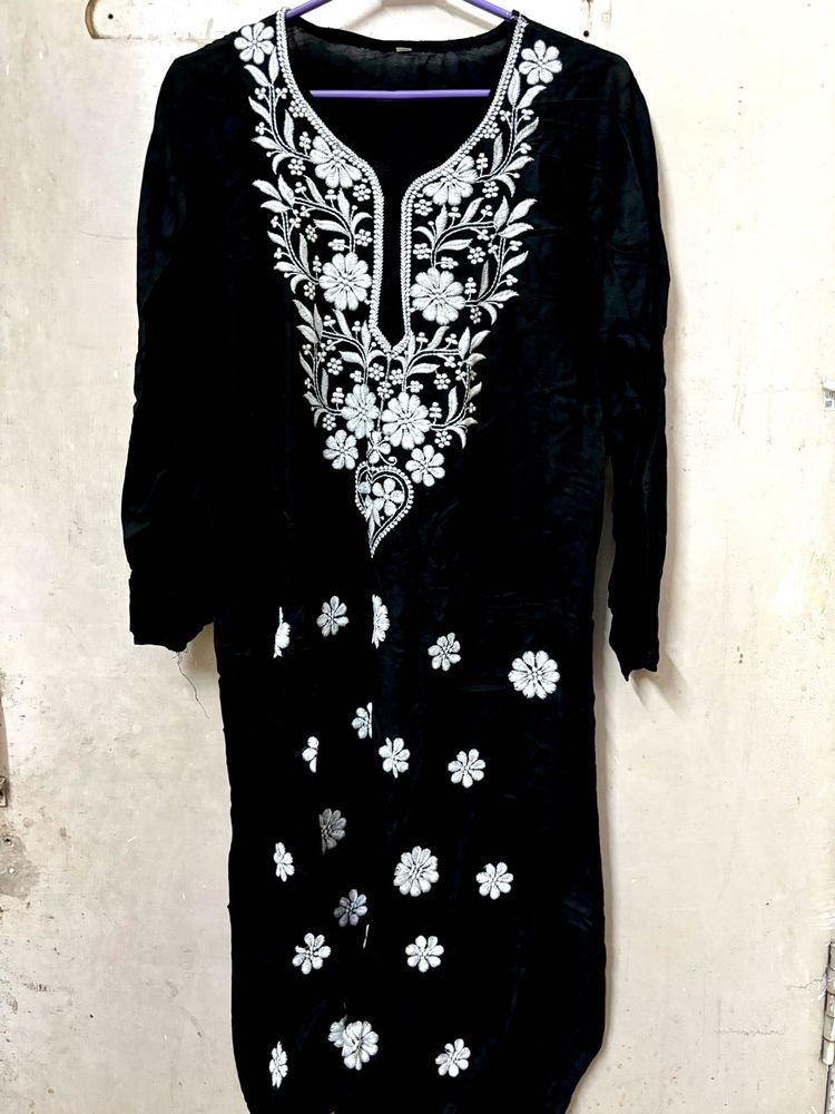 Black Chikankari Kurta