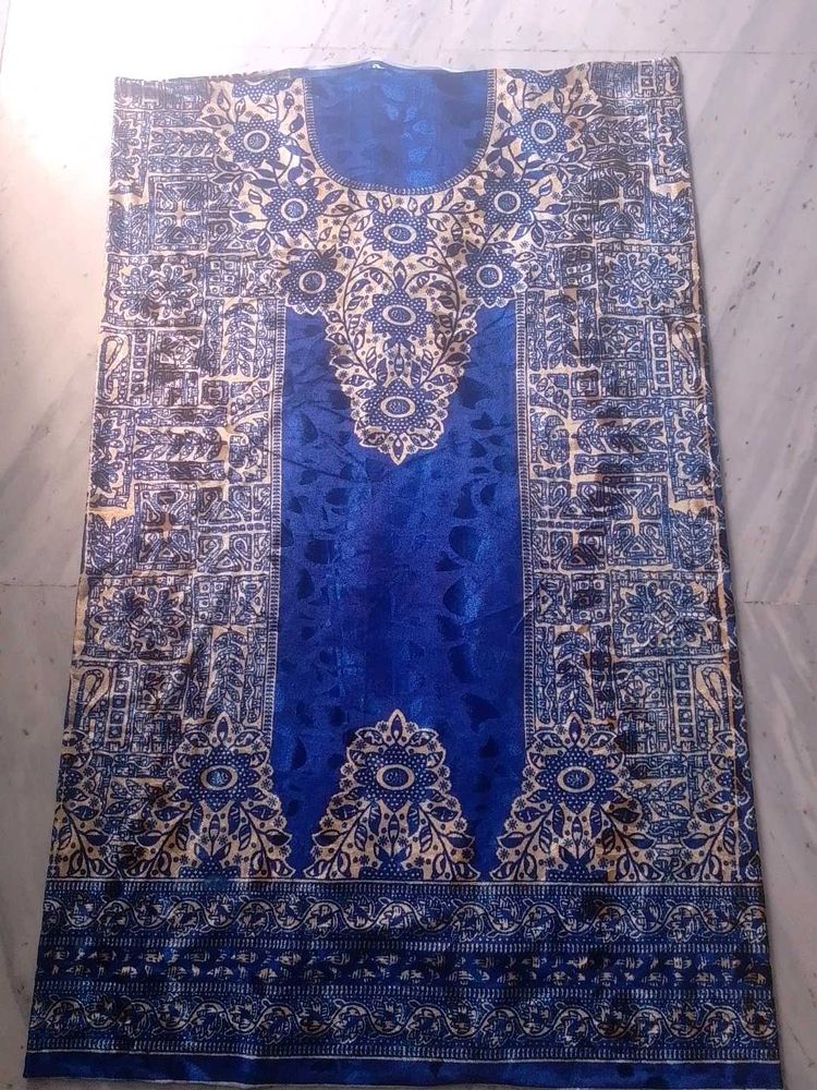 Blue And Creem Shaneel DESIGNER Kurti Fabric