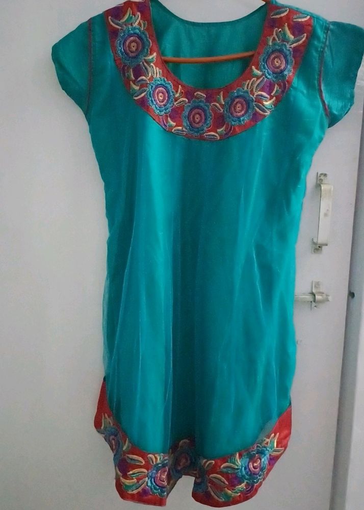 Beautiful Embroidery Net kurti