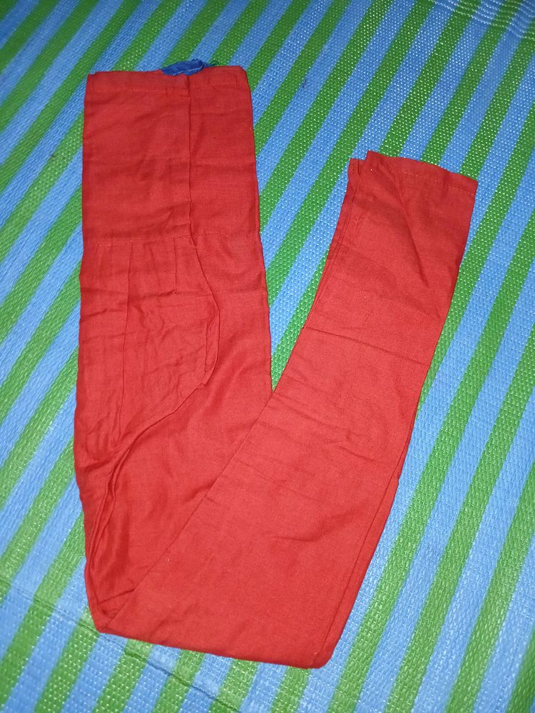 Red Tailored Stitch Churidar