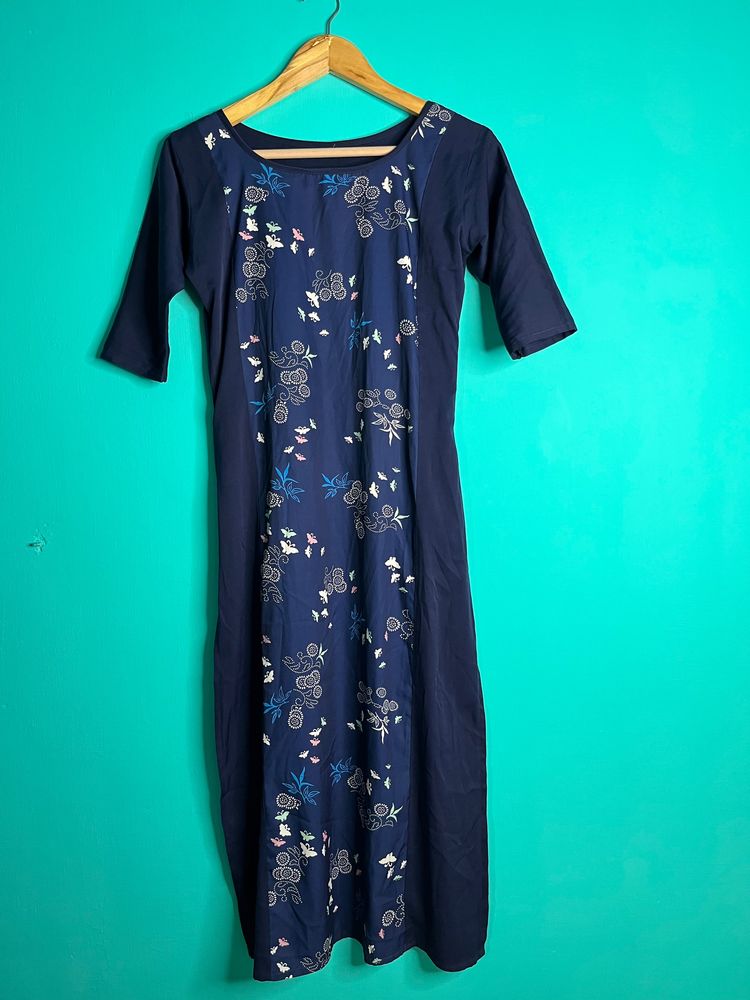 Blue Crepe Kurti