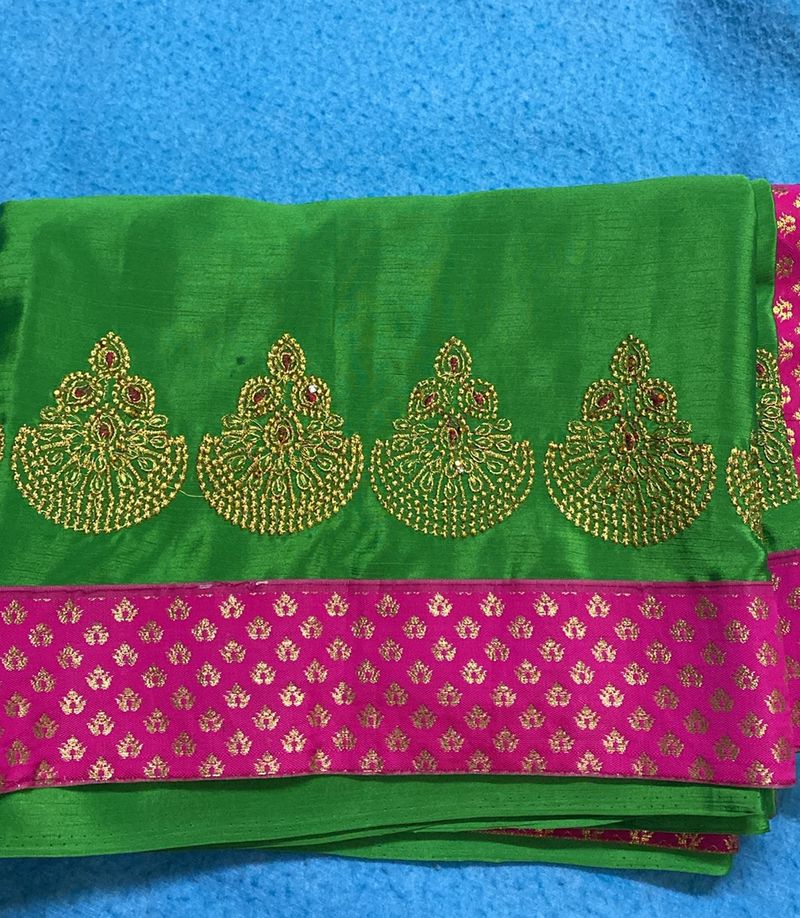 Green Saree With Blouse