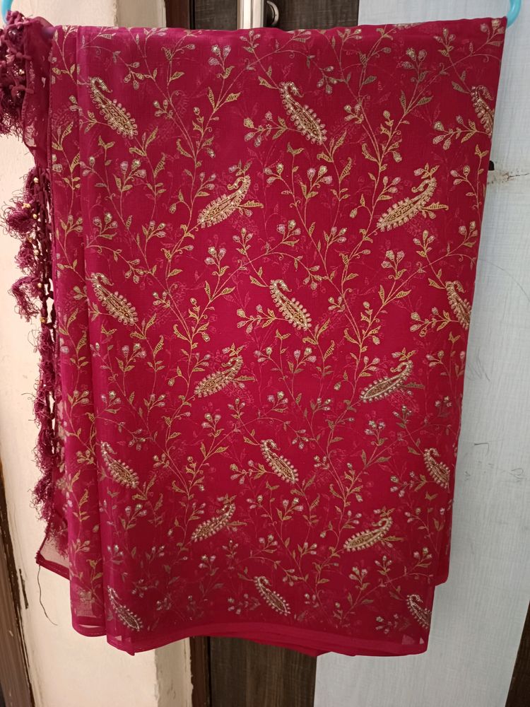 Golden Print Saree