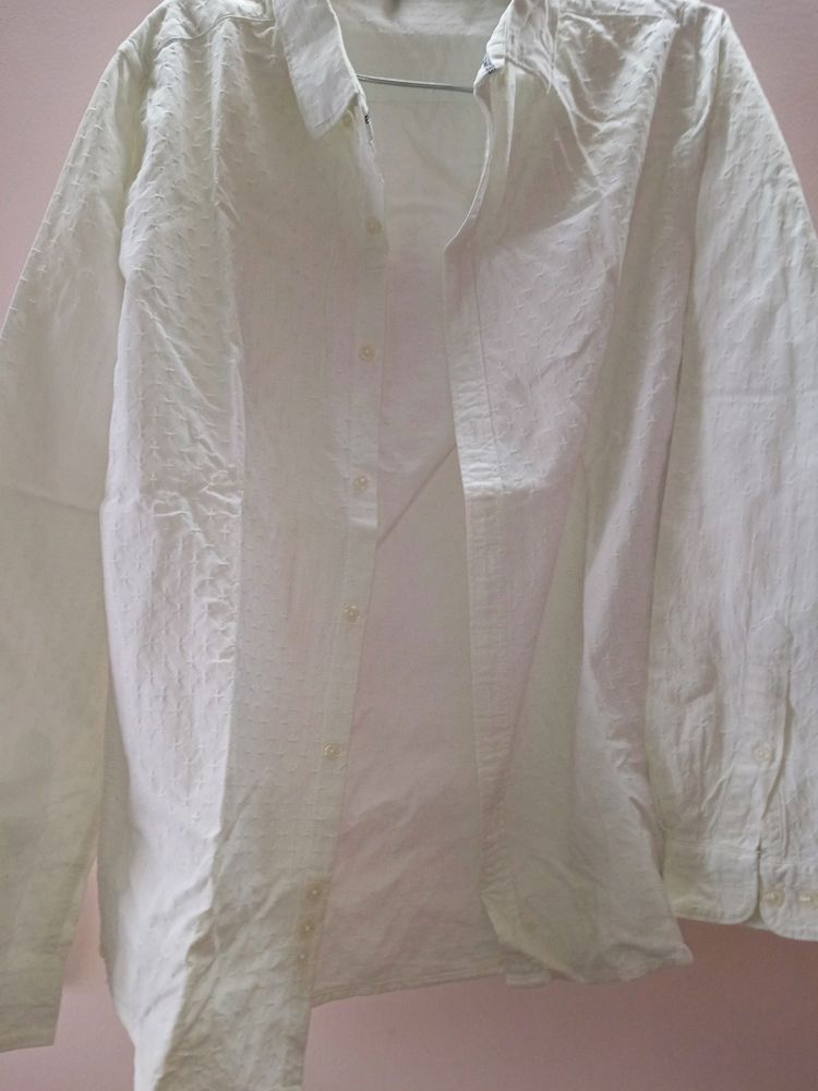 Pure White Stile Benetton Slim Size Fit Shirt