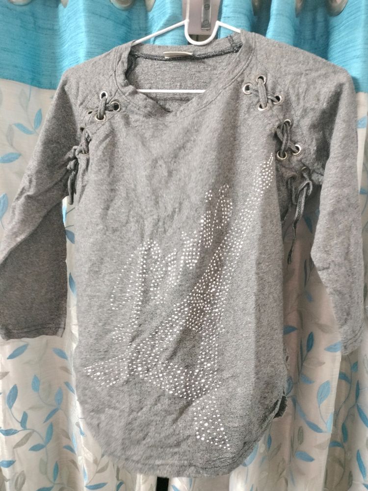 Grey Fancy Top