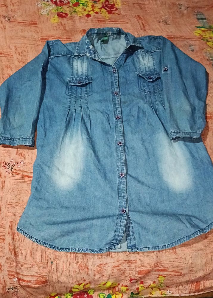 Girls Fensy Denim Shirt 👕