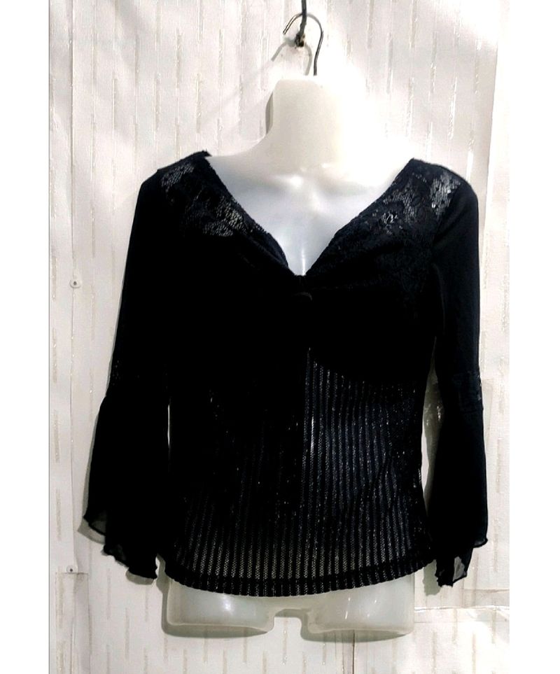 Stylish Black  transparent Top For women's