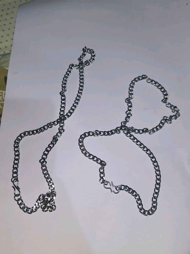 Silver Metal Chains ×2