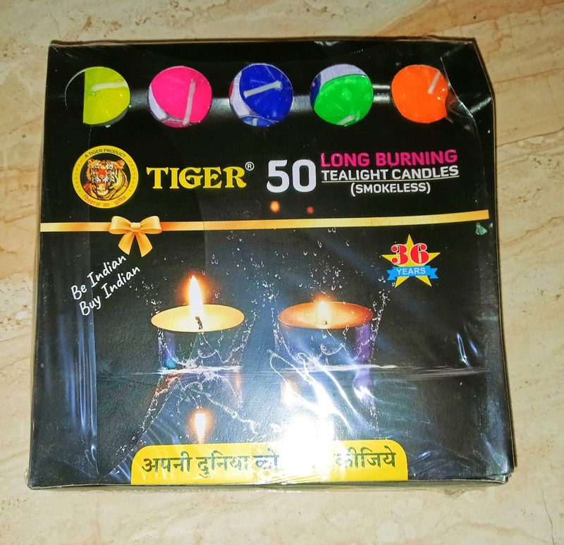 Tiger High Quality 50 PCS Tealight Candles Diya 🪔