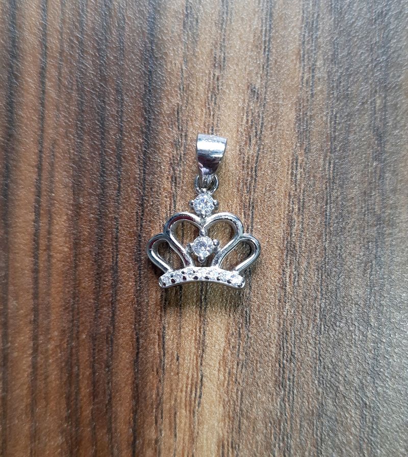 Pure Silver Crown Pendant